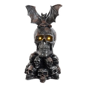 Kurt Adler 11.5-Inch Battery-Operated Bat On Skull Table Piece - 1 of 4