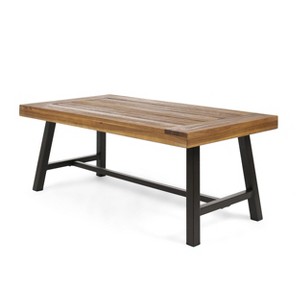 Carlisle Acacia Coffee Table: Modern Industrial Style, Water-Resistant - Christopher Knight Home - 1 of 4