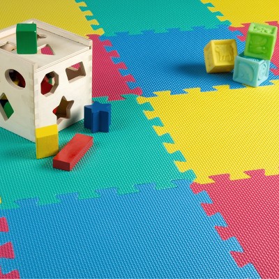 Multicolor EVA Foam Interlocking Exercise and Play Mat Set