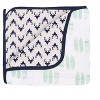 Bacati - Boys Noah Muslin Mint Navy 10 pc Crib Bedding Set with 4 Swaddling Blankets - 2 of 4