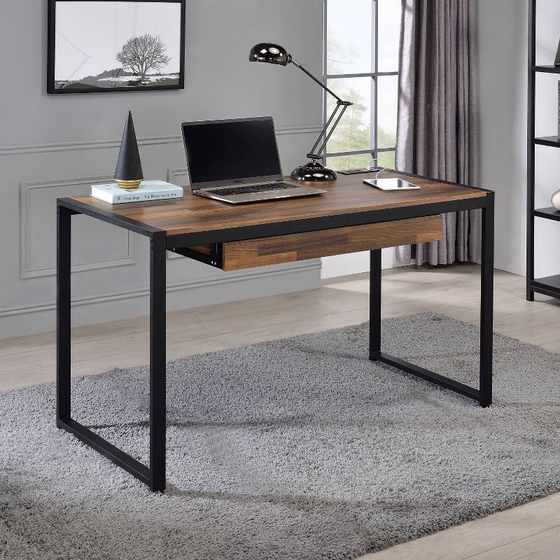 Eriboll Writing Desk with 1 Drawer and USB Plug Sand Black/Natural Tone - HOMES: Inside + Out, 3 of 9