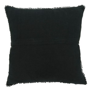 Saro Lifestyle Pom Pom Linen Down-Filled Throw Pillow - 1 of 3