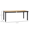 Maggift Patio End Table, Rectangular Outdoor Dining Table with All-Weather Faux Wood Top for Garden, Lawn, Patio, Brown, 74.75"*35.5"*29.25" - 3 of 4