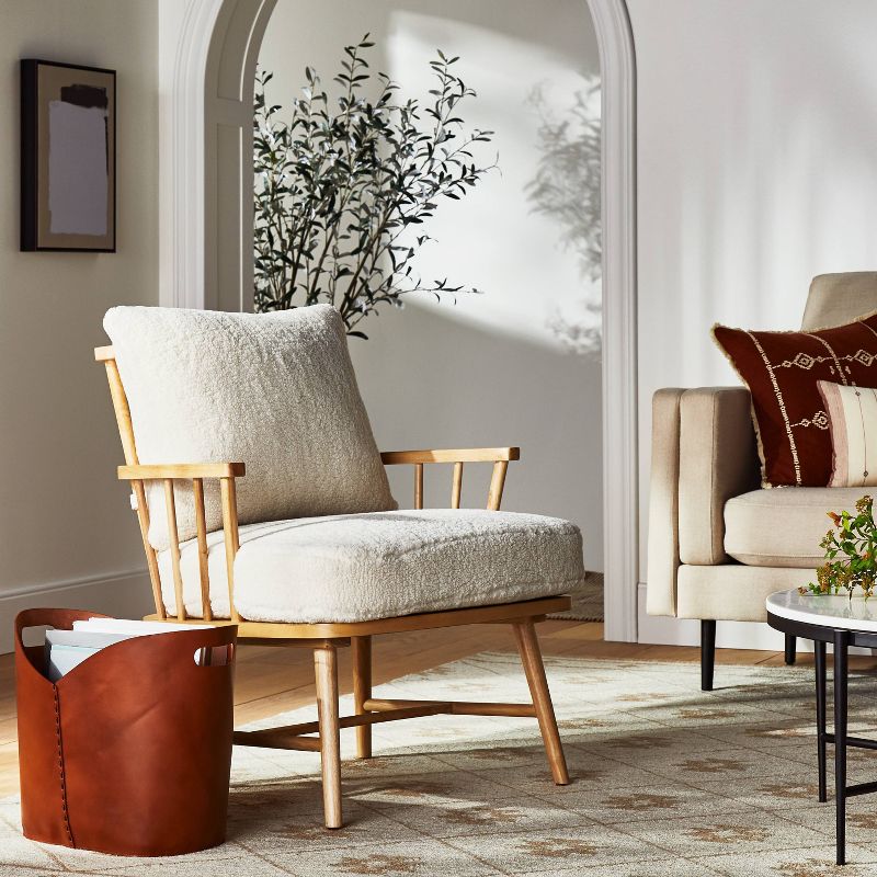 Taylorsville Spindle Knockdown Accent Chair Faux Shearling/Natural - Threshold&#8482; designed with Studio McGee, 2 of 7