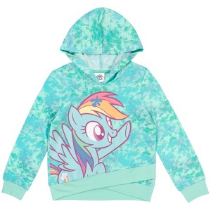 My Little Pony Rainbow Dash Girls French Terry Pullover Crossover Hoodie Toddler to Big Kid - 1 of 4