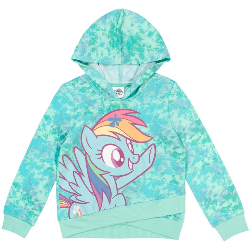 My Little Pony Rainbow Dash Girls French Terry Pullover Crossover Hoodie Toddler to Big Kid , 1 of 8