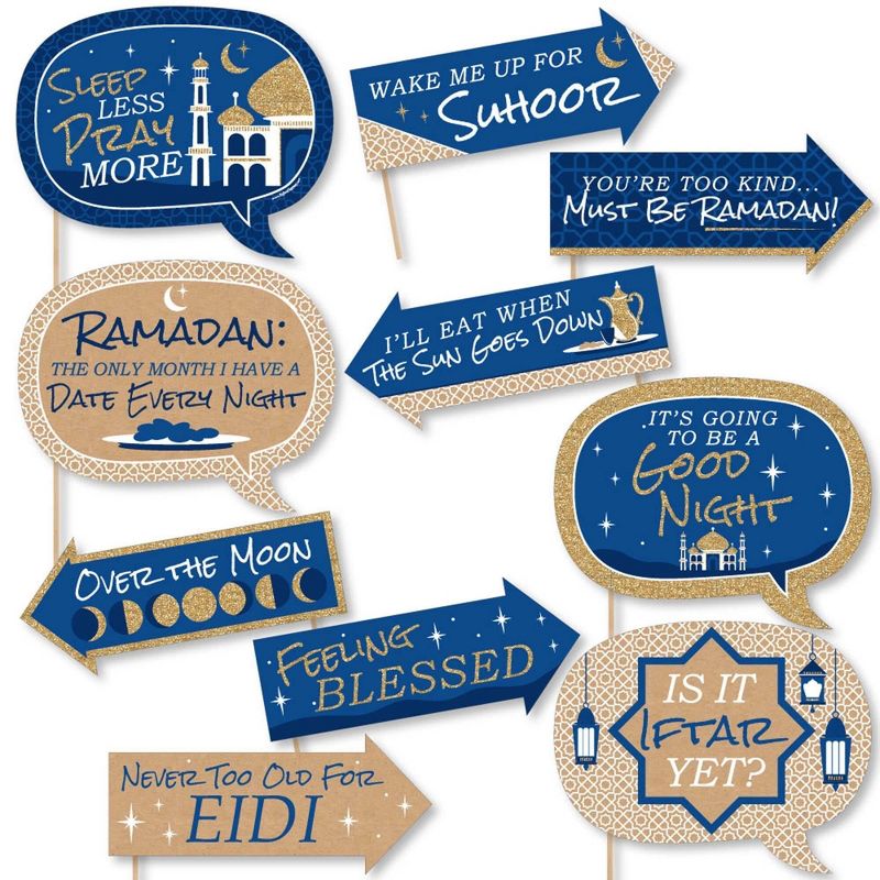 Big Dot of Happiness Funny Ramadan - Eid Mubarak Photo Booth Props Kit - 10 Piece, 1 of 9