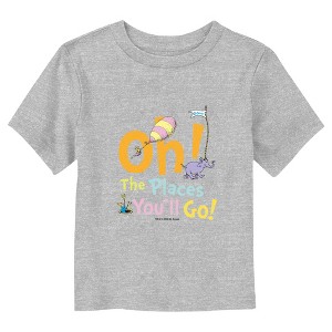 Dr. Seuss Oh the Places You'll Go Book Cover  T-Shirt - Athletic Heather - 5T - 1 of 3