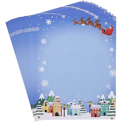 96-Sheet Santa Letterhead Stationery Paper for Christmas Holiday Letters, 8.5x11"