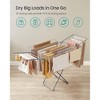 Metal Clothes Drying Rack, Foldable Laundry Airer with 4 Gull Wings & 70 ft Drying Space, Indoor Outdoor Use for Bed Linens Clothing - 2 of 4