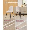 Set of 4 Dining Chairs, Metal Frame with Adjustable Feet, Chenille Fabric & Synthetic Leather Upholstery, Easy to Clean - 4 of 4