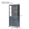 Lyngins Tall Display Cabinet with LED Lighting, Adjustable Shelves, Steel Curio Cabinet with 3-Sided Glass, Versatile Storage Cabinet, Accent Cabinet - 2 of 4