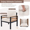5-Person 4-Piece Outdoor Sofa Set with Acacia Wood Armrests, Removable Cushions, and Solid Wood Coffee Table,Patio Conversation Set - 4 of 4