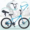 BestParts 26-Inch Freestyle Mountain Bike, Steel Frame, Shimano 7-Speed, Double Disc Brakes, Blue - 2 of 4