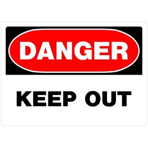 Hillman English White Danger Keep Out Sign 10 in. H X 14 in. W - Case of 6 - 1 of 1