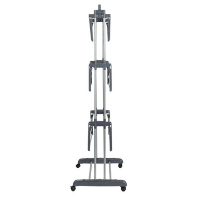 4-Tier Gray Stainless Steel Laundry Drying Rack with Side Wings