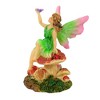 Craftoutlet.Com 3.75 In Green Sitting Fairy Wings Myth Mushroom Fairy Figurines - 3 of 3