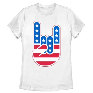 Women's Lost Gods Rock On American Flag T-Shirt - 1 of 4