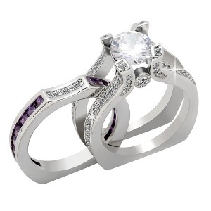 Skylar Wedding Ring Set for Women Engagement Ring Wedding Band Cz Ginger Lyne Collection - 1 of 3