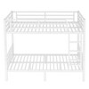 CAVINAS Full White Bunk Bed with Fence & Ladder,Modern Metal Bed Frame for Adults,Teens - 3 of 4
