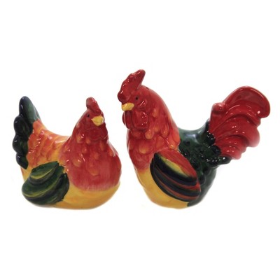 Tabletop 3.5" Rooster And Hen Salt/Pepper Eggs Farm Bird Cosmos Gifts Corp.  -  Salt And Pepper Shaker Sets