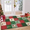 COZONY Christmas Patchwork Runner Rug, Santa Snowman Print Non Slip Carpet for Hallway Entryway Laundry - 2 of 4