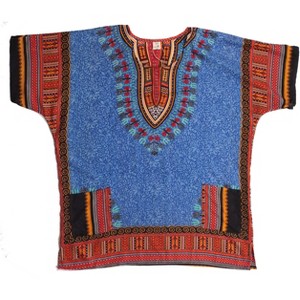 Riviera Sun Dashiki-Style Shirt for Men with Pockets  Boho Print Casual Top - 1 of 2