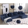 131'' Modular Sectional Couch, U-Shaped Sofa, Chaise Lounge, Striped Fabric, Upholstered 4 Seater Couch, Free Combination Sofa-Cuddlewood - 2 of 4