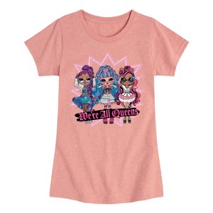 Girls' - LOL Surprise! - We're All Queens Fitted Short Sleeve Graphic T-Shirt - 1 of 4