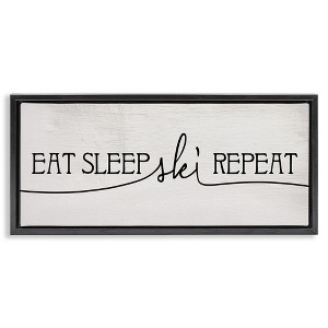 Stupell Industries Eat Sleep Ski Repeat Phrase, 25" x 11" - 1 of 4