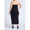 ELOQUII Women's Plus Size Tube Maxi Dress With Buttons - 3 of 3