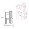CAVINAS Modern Computer Desk with Hutch and 3-Tier Storage,25.8" Wide Office Desk w/Single Door Cabinet and Open Shelves - 3 of 4