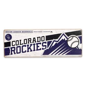 Mlb Colorado Rockies Baseball Logo Glass Framed Panel : Target