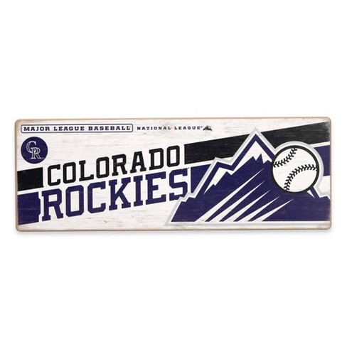 Mlb Colorado Rockies Baseball Tradition Wood Sign Panel : Target
