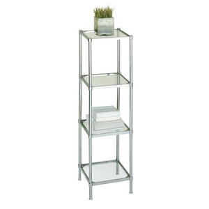 Organize It All Four Tier Bath Shelf Chrome : Microfiber, Machine Washable, Non-Slip Backing - 1 of 4