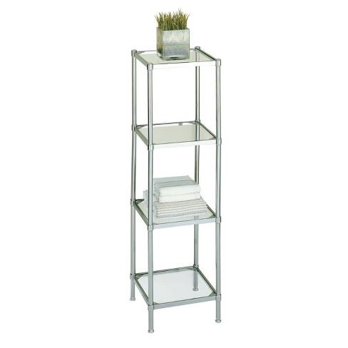 Small chrome bathroom deals shelf