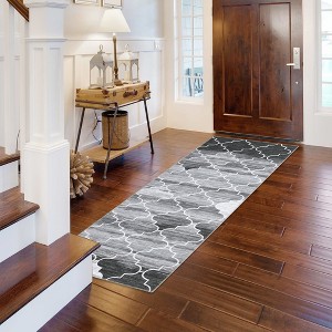 2x6 Runner Rug Modern Geometric Print Area Rug Washable Rug Stain Resistant Carpet With Non-Slip Backing Low Pile Floor Cover For Kitchen Hallway - 1 of 4
