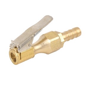 Unique Bargains Car Tire Chuck Clip Air Inflator Compressor Pump Adapter Accessories Gold Tone - 1 of 4