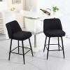 Black Linen Counter Height Swivel Bar Stools Set of 2, 360° Swivel Upholstered Bar Stools - 4 of 4