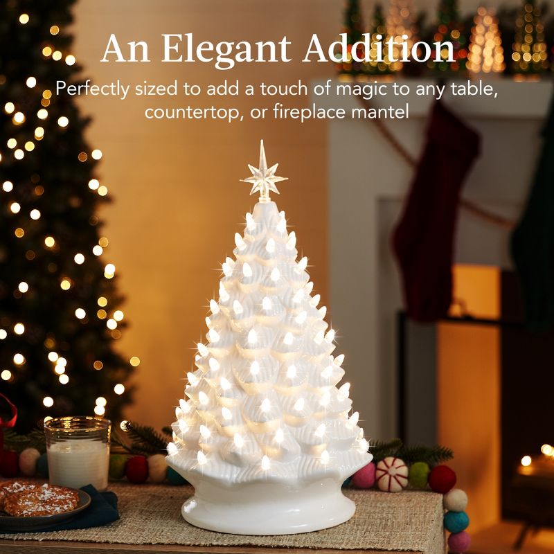 Best Choice Products 18in Ceramic Christmas Tree, Pre-lit Hand-Painted Holiday Decor w/ 93 Lights, 6 of 9