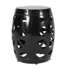 Aghana Digitals Modern Iron Accent Table with Powder-Coated Frame, Floral Pattern & Barrel - 4 of 4