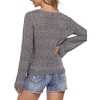 WhizMax Women's Long Sleeve Drawstring Hollow Out Knit Top - 4 of 4