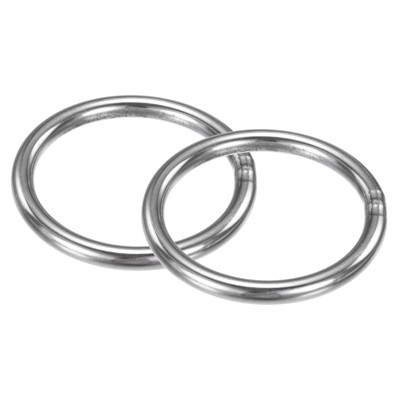 Unique Bargains Dream Catcher Stainless Steel Macrame Wreath Floral Round Metal O Rings 2 PCS
