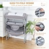Garvee Portable Baby Changing Table, Foldable Diaper Change Table with Drawers, Wheels, Adjustable Height, Changing Station for Newborn, Grey - 2 of 4