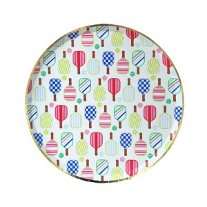 Jollity & Co. - Pickleball Social Club Dinner Plates - Pack of 8 Paper Plates - 1 of 3
