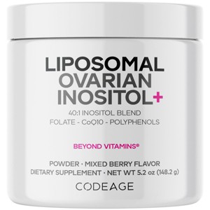 Codeage Liposomal Ovarian Inositol Powder, Myo & D-Chiro-Inositol, Folate, CoQ10 Phytosome, 5.2 oz - 1 of 4