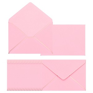 Unique Bargains Thick Paper Greeting Card A7 Envelopes with Gold Border 5" x 7" 200 Pcs - 1 of 4