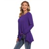 Women's Long Swing Tunic Blouses Long Sleeve Tshirts Casual Flowy Dressy Tops for Leggings Blouse - 3 of 4