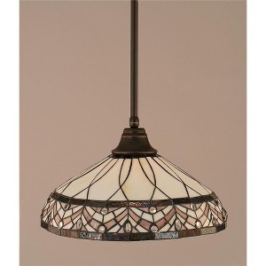 Toltec Lighting Any 1 - Light Pendant in  Dark Granite with 16" Royal Merlot Art Glass Shade - 1 of 1