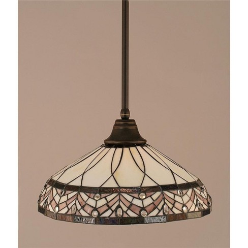 Toltec Lighting Any 1 - Light Pendant in  Dark Granite with 16" Royal Merlot Art Glass Shade - image 1 of 1